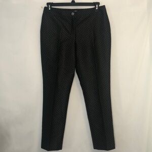 Karl Lagerfeld Paris Woman Silver PolkaDot Black Pants Size 6